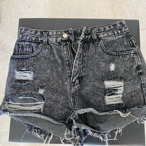 Black jean shorts